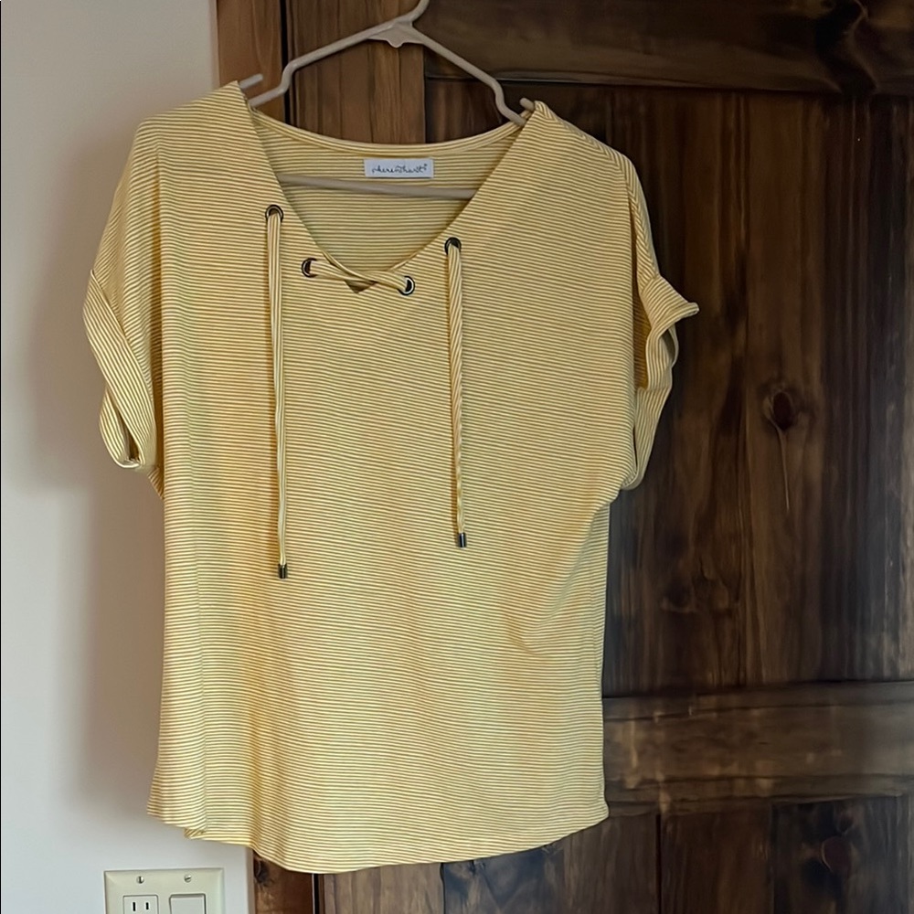 Yellow Striped Women’s Top, Boutique Brand
